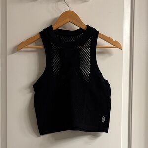 FP Movement by Free People Black Mesh Crop Top